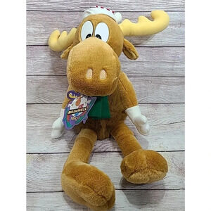 Vintage Macys Limited Edition Plush Christmas Bullwinkle Stuffed Moose Brown 21"